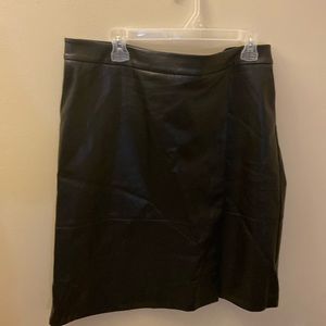 Faux leather skirt.